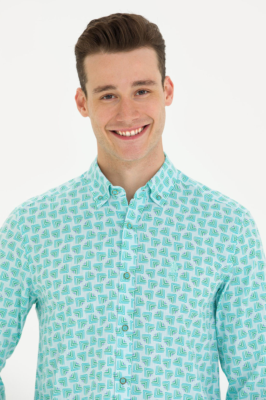 U. S. Polo Assn Мужская мятная рубашка с длинным рукавом - U.s. polo assn фото 2