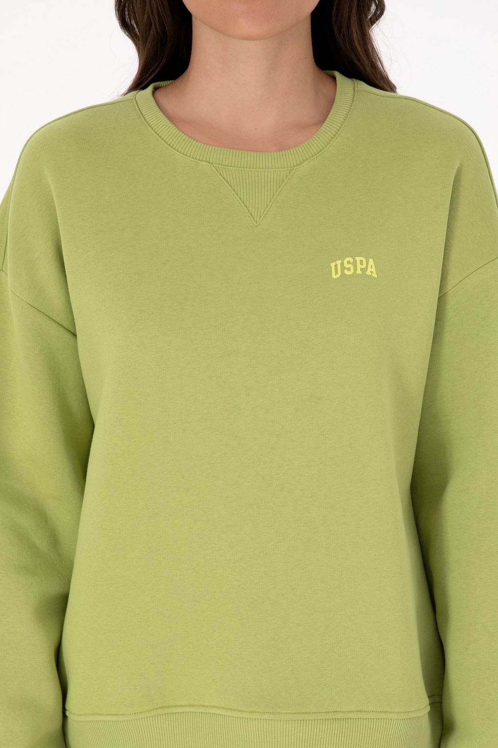 Kad_n F_st_k Ye_ili _ardonlu Bisiklet Yaka Basic Sweatsh_rt - U.s. polo assn фото 6