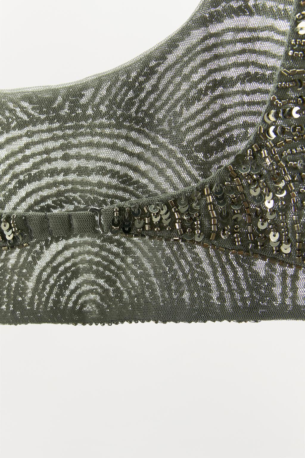 SEQUINNED BEADED BANDEAU TOP - Zara фото 7