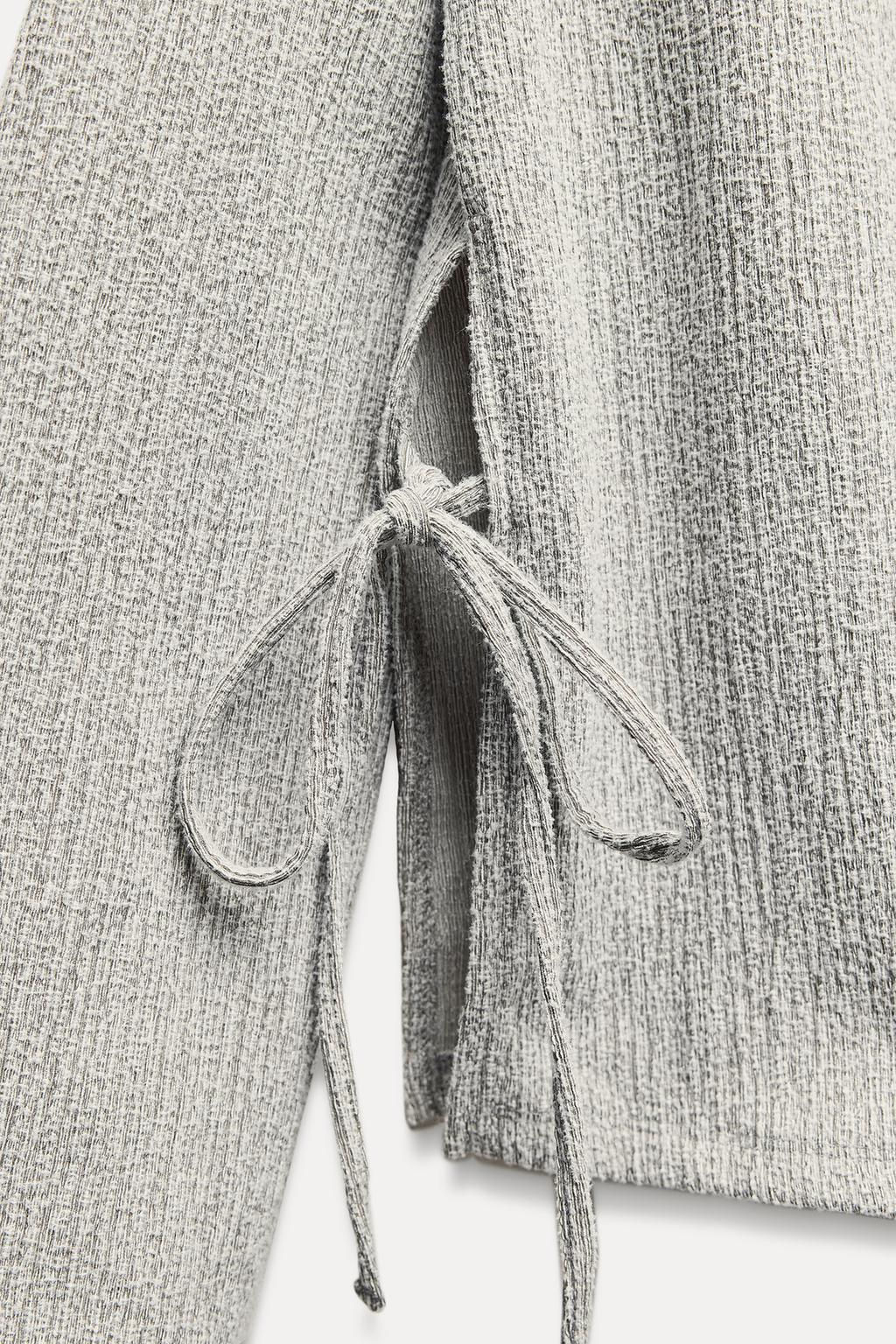TEXTURED TOP WITH BOW - Zara фото 7