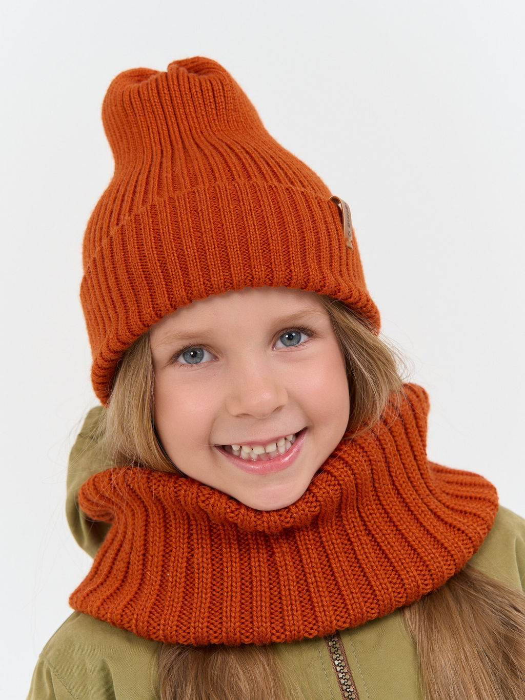 Снуд из смесовой шерсти Мандарин вертикальная вязка - Bungly фото 3