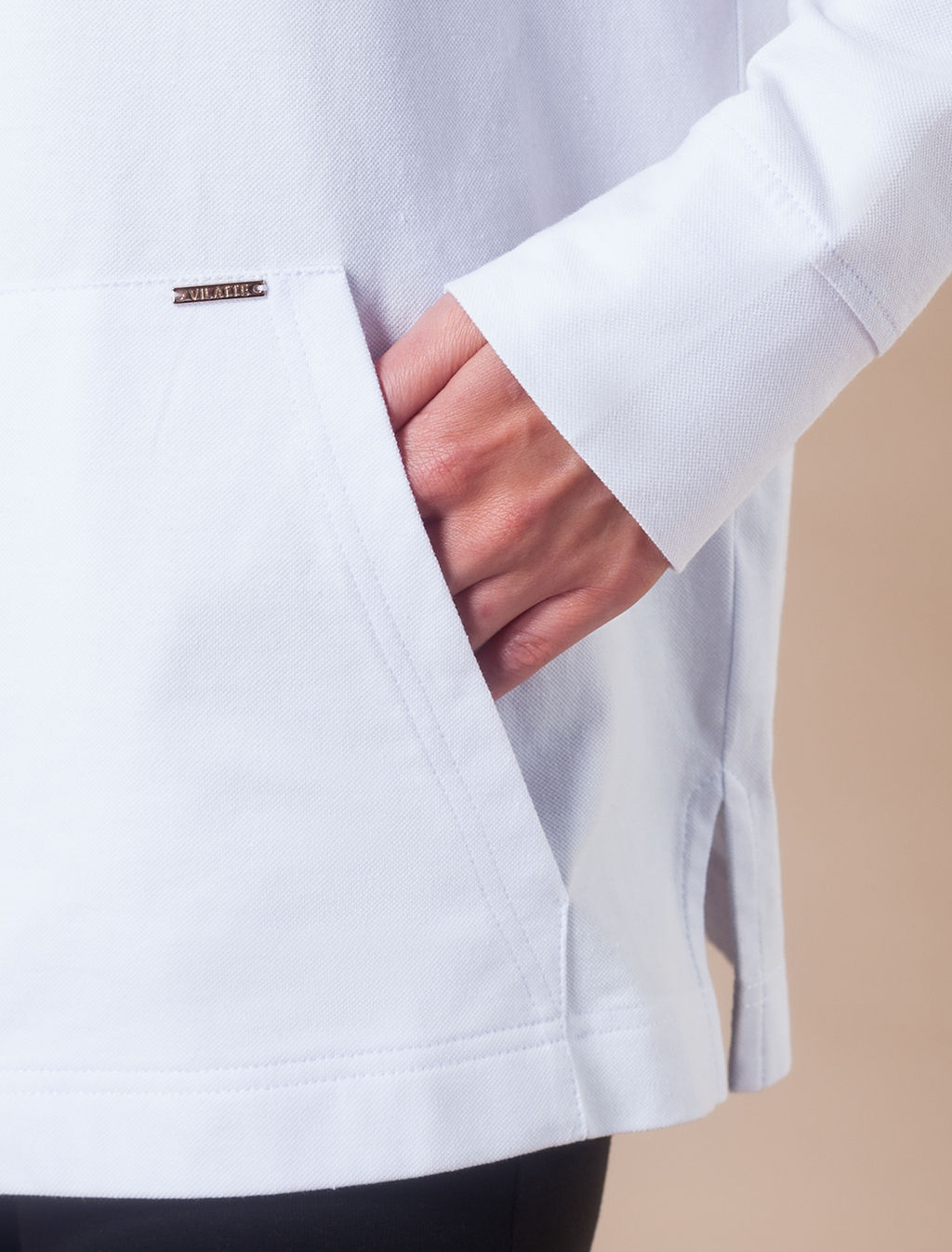 VILATTE / Легкое худи из трикотажа пике  фото 3