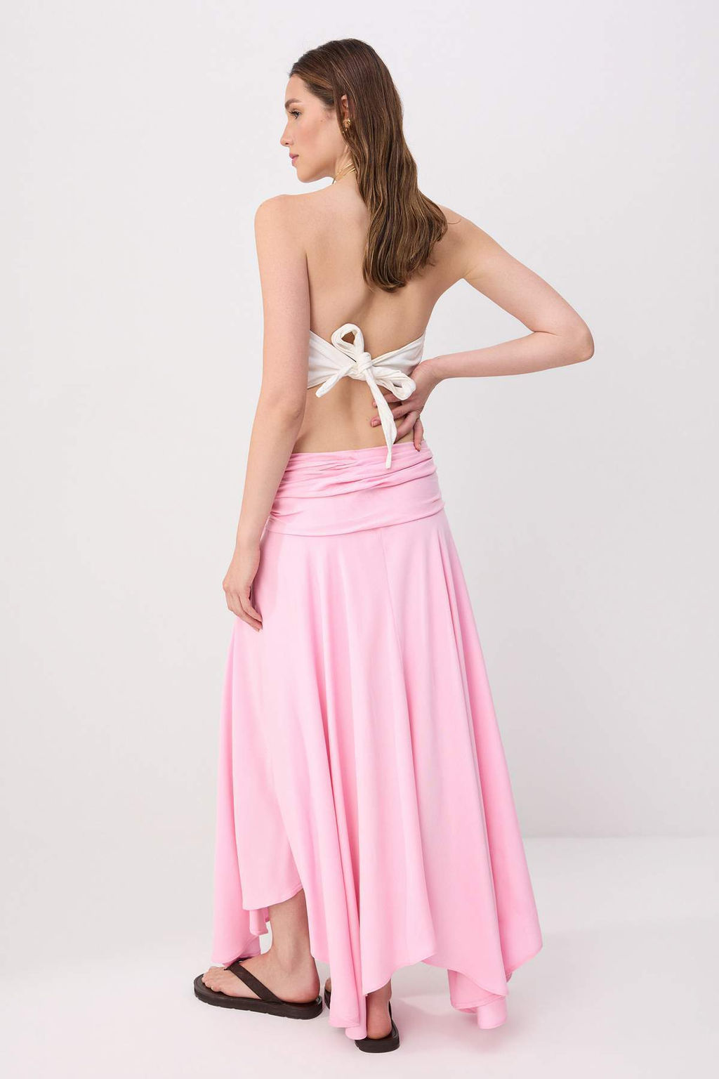 Pembe %100 Viskon Asimetrik Astarl_ Maxi Uzun Etek TWOSS26ET00242 - Trendyolmilla фото 8