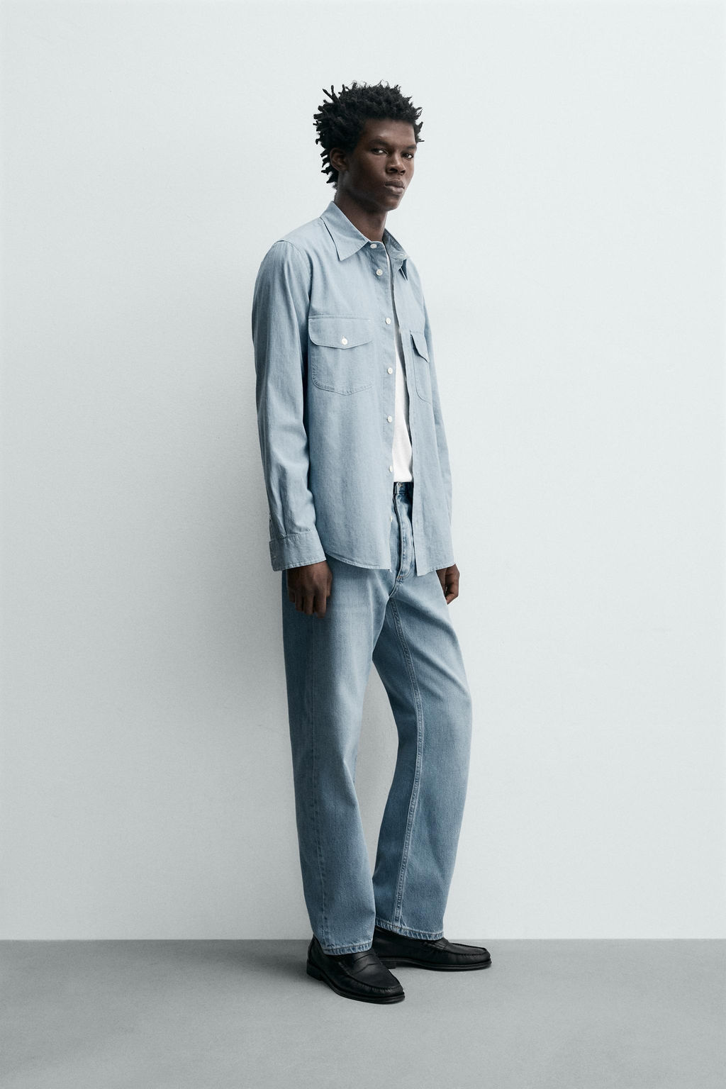 JEANS STRAIGHT ANKLE FIT ALGOD?N - LYOCELL / Azul claro - Zara фото 4