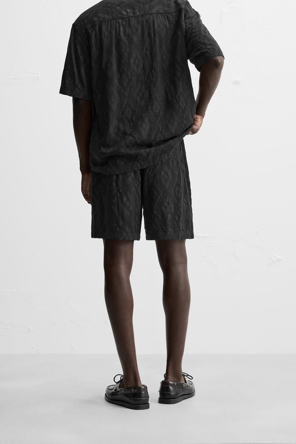 GEOMETRIC PRINT JACQUARD BERMUDA SHORTS - Zara фото 13