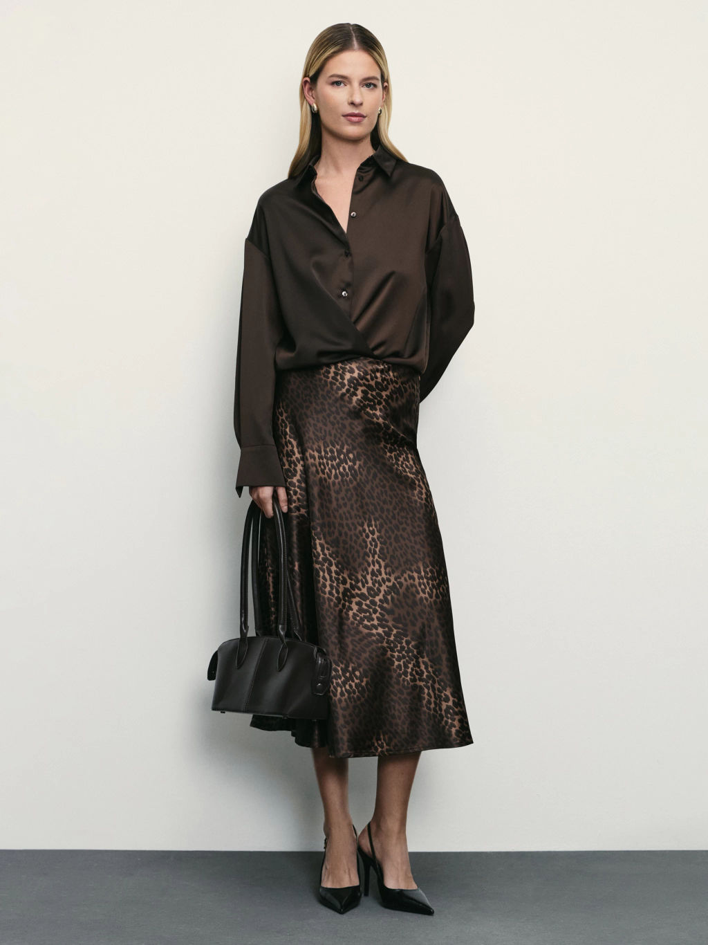 Атласная юбка с принтом / Zarina