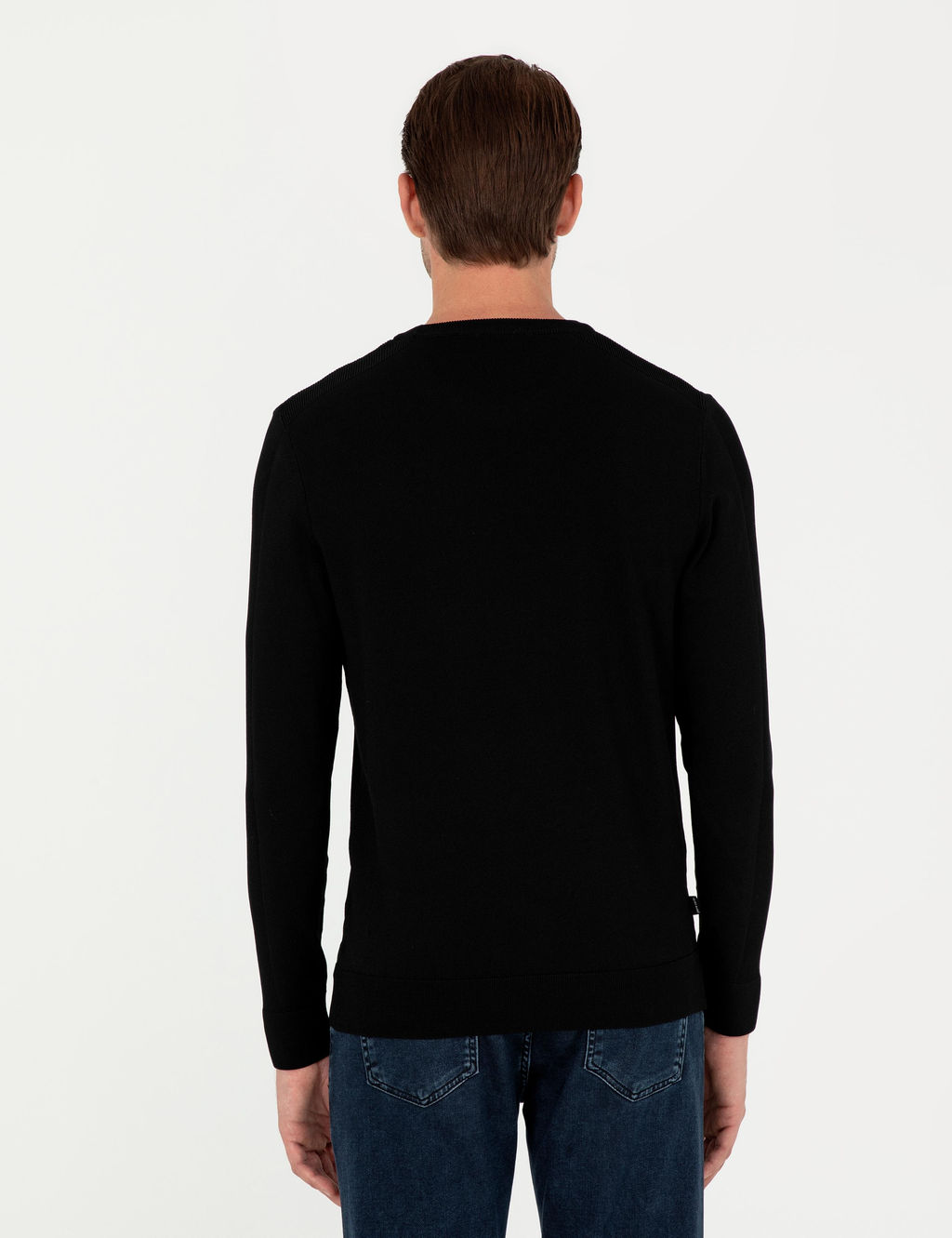 Siyah Slim Fit Bisiklet Yaka Triko Kazak - Pierre cardin фото 5