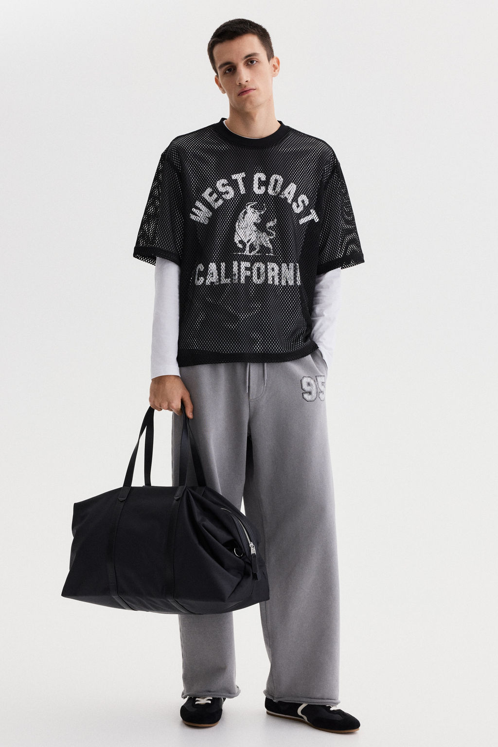 Camiseta de malla con estampado Oversized Fit - H&m фото 5