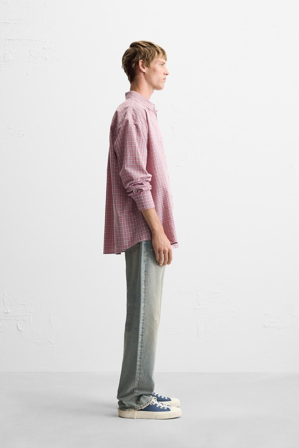 LIGHTWEIGHT CHECK SHIRT - Zara фото 4