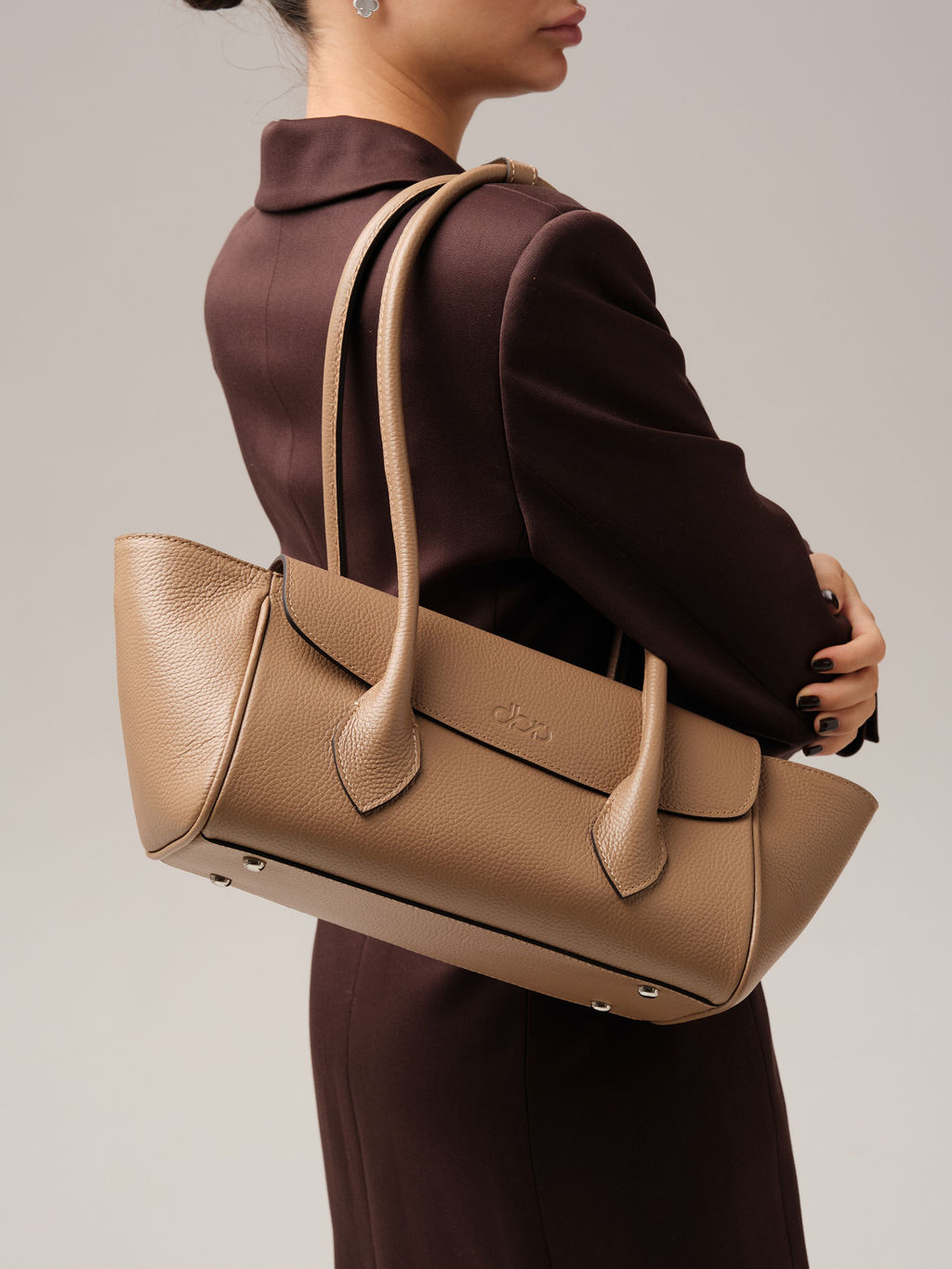 Кожаная сумка Viki DBR 31341 капучино  фото 3