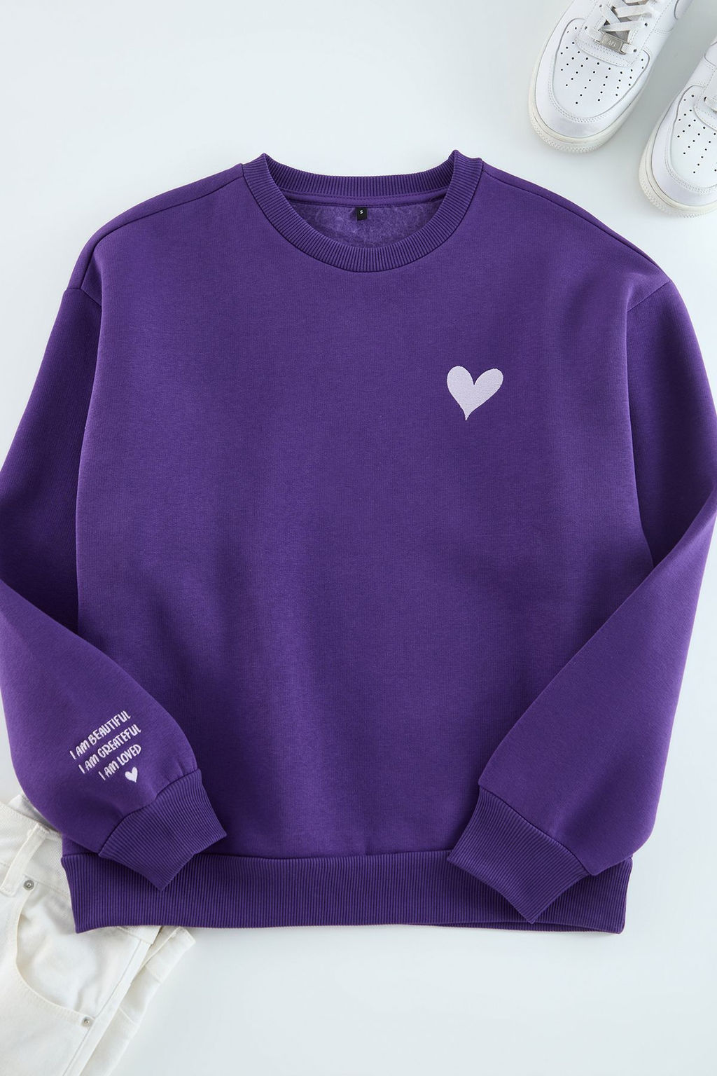Mor Nak?sl? Regular/Normal Kal?p Kal?n Ici Polarl? Orme Sweatshirt TWOAW25SW00176