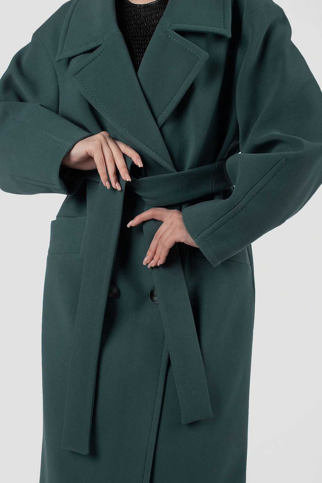 01-12216 Пальто женское демисезонное (пояс) - El podio фото 13