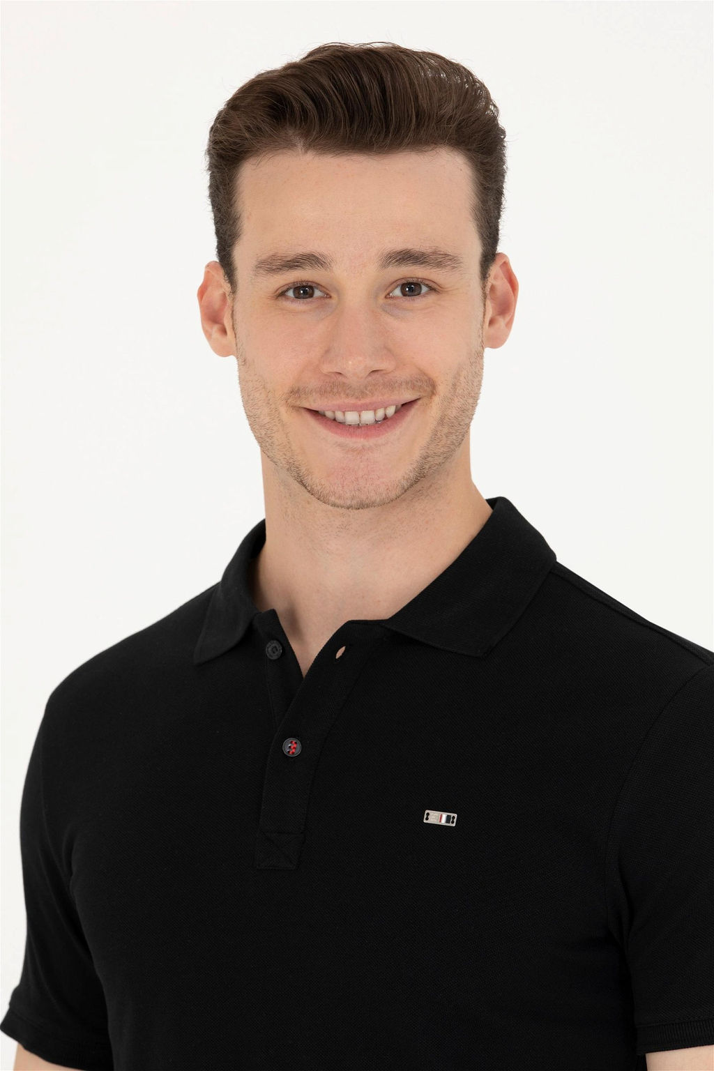 Мужская черная базовая футболка с воротником-поло - U.s. polo assn фото 3