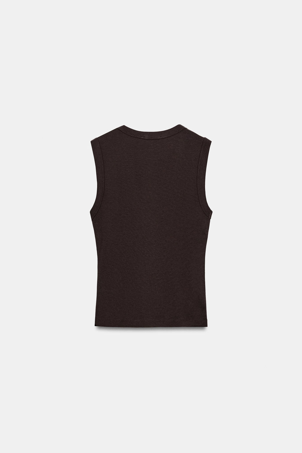 CAMISETA ALGOD?N  ESCOTE PICO / Marr?n - Zara фото 6