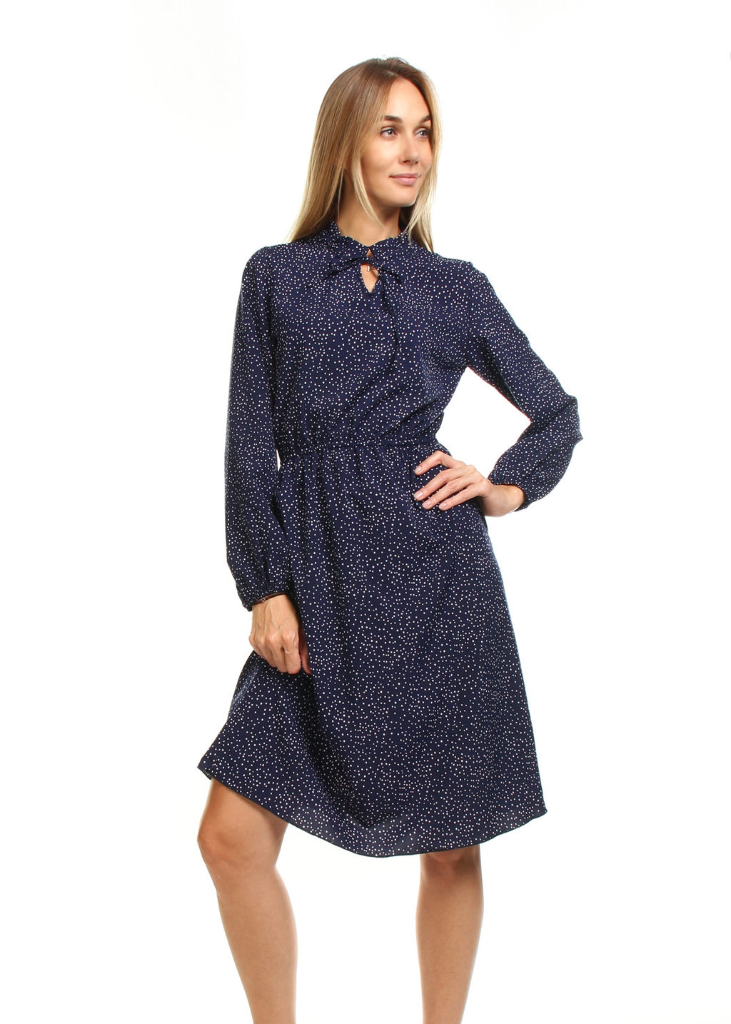 ПЛАТЬЕ ПЛ534 В БЕЛЫЙ ГОРОШЕК Ткань софт - Assana фото 2