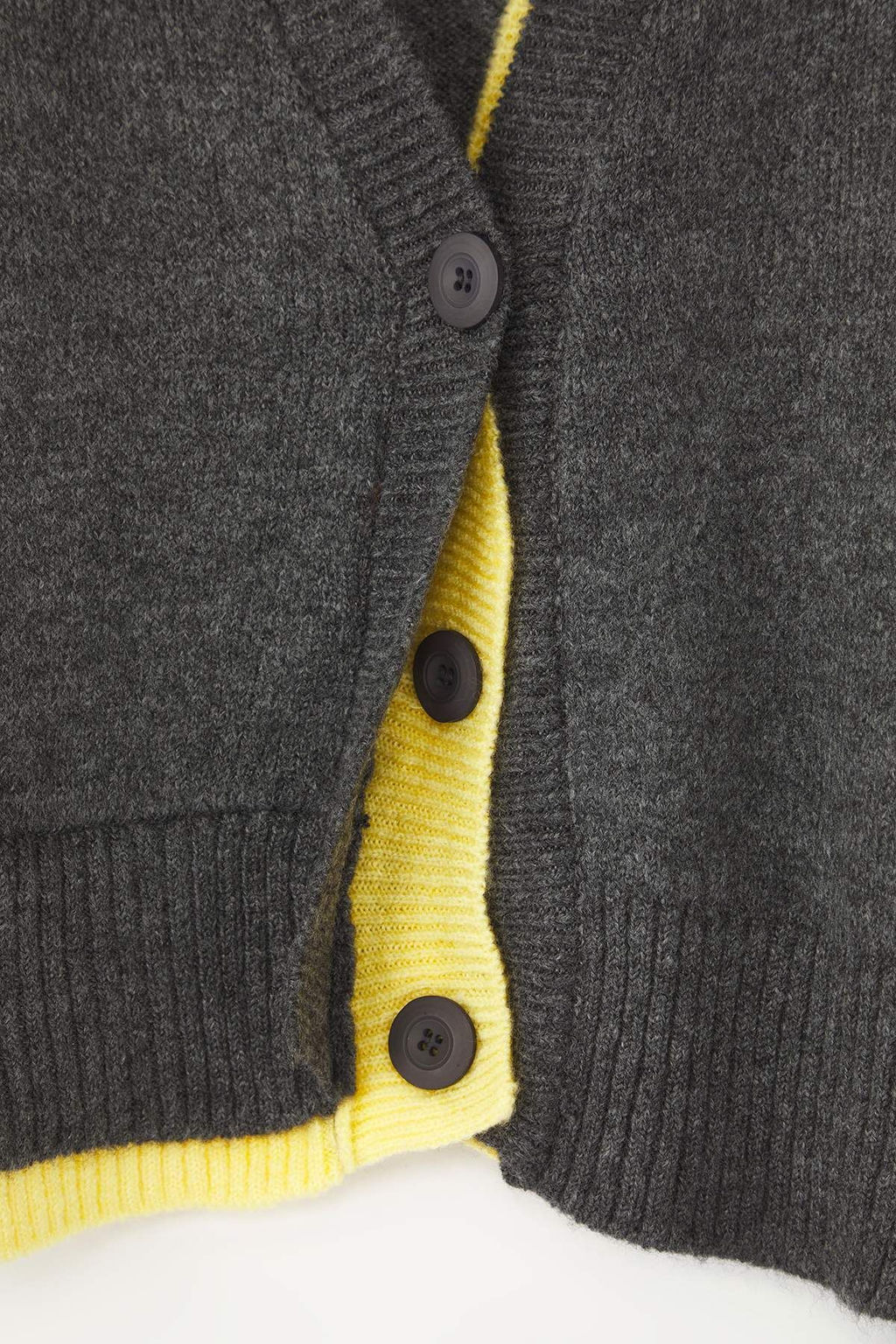 Gri Crop Renk Bloklu V Yaka Yumusak Dokulu Triko H?rka TWOAW26HI00069 - Trendyolmilla фото 6