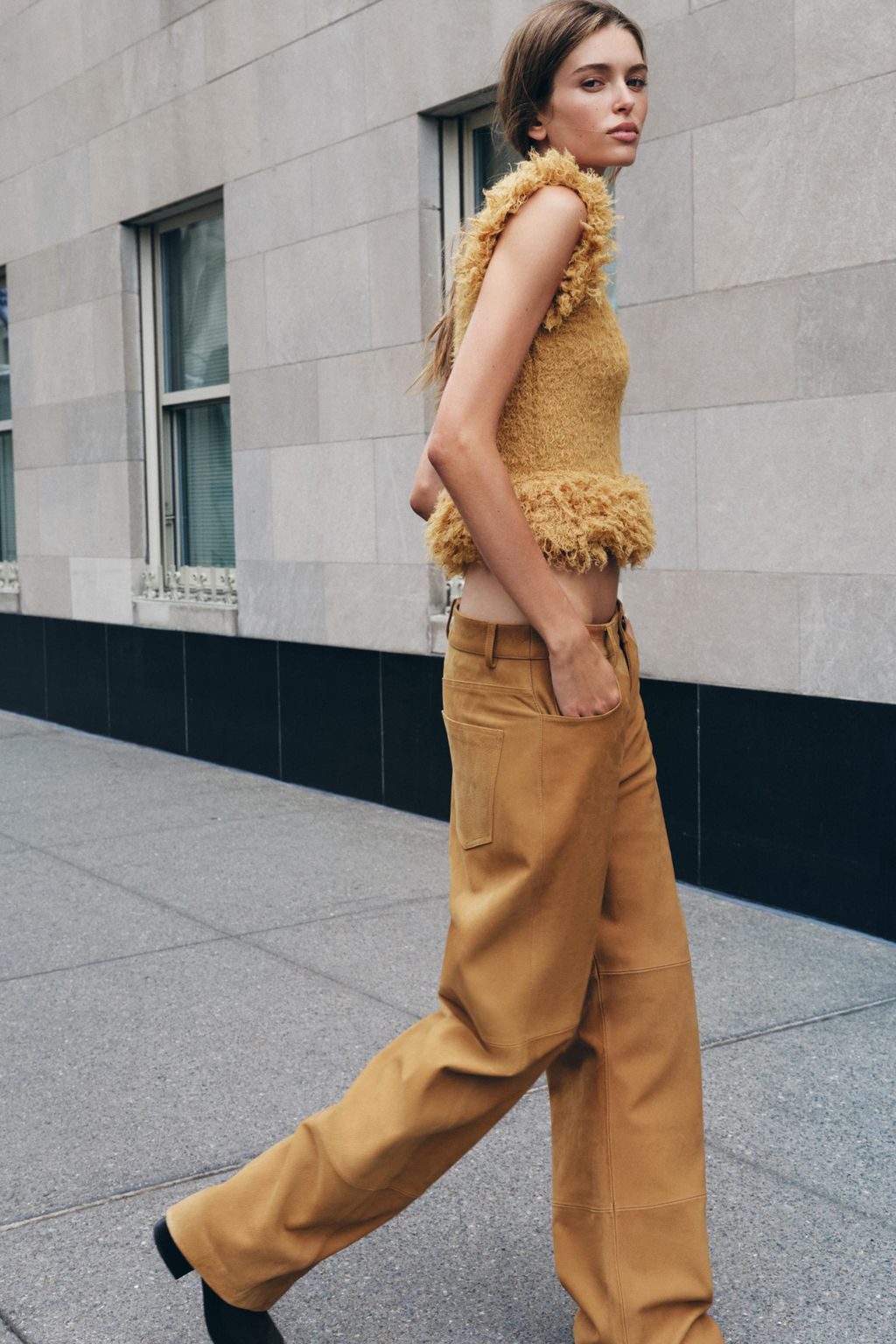 FAUX FUR KNIT TOP - Zara фото 5