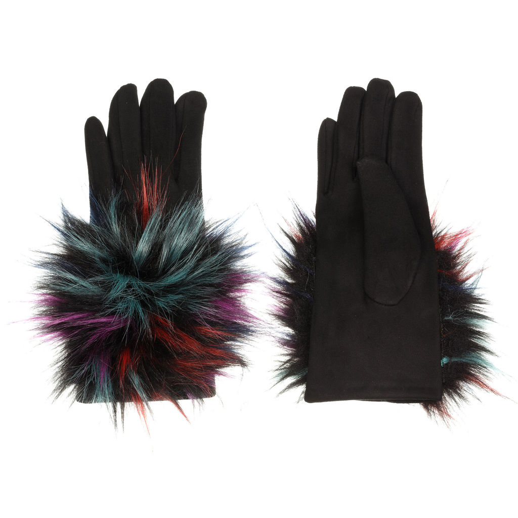 Перчатки черного цвета из экозамши