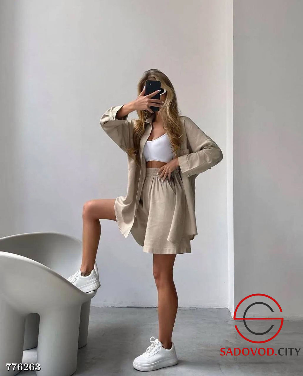 Женский костюм тройка с шортами - Zum ming фото 8