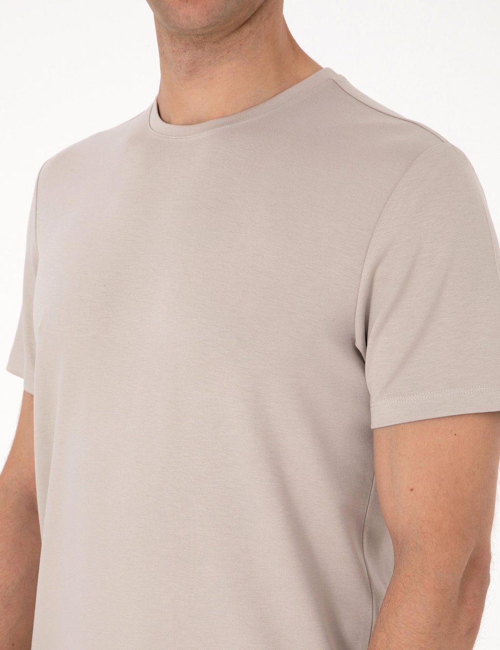 Ta_ Regular Fit Kal_n Dokulu Bisiklet Yaka Basic Ti__rt - Pierre cardin фото 14
