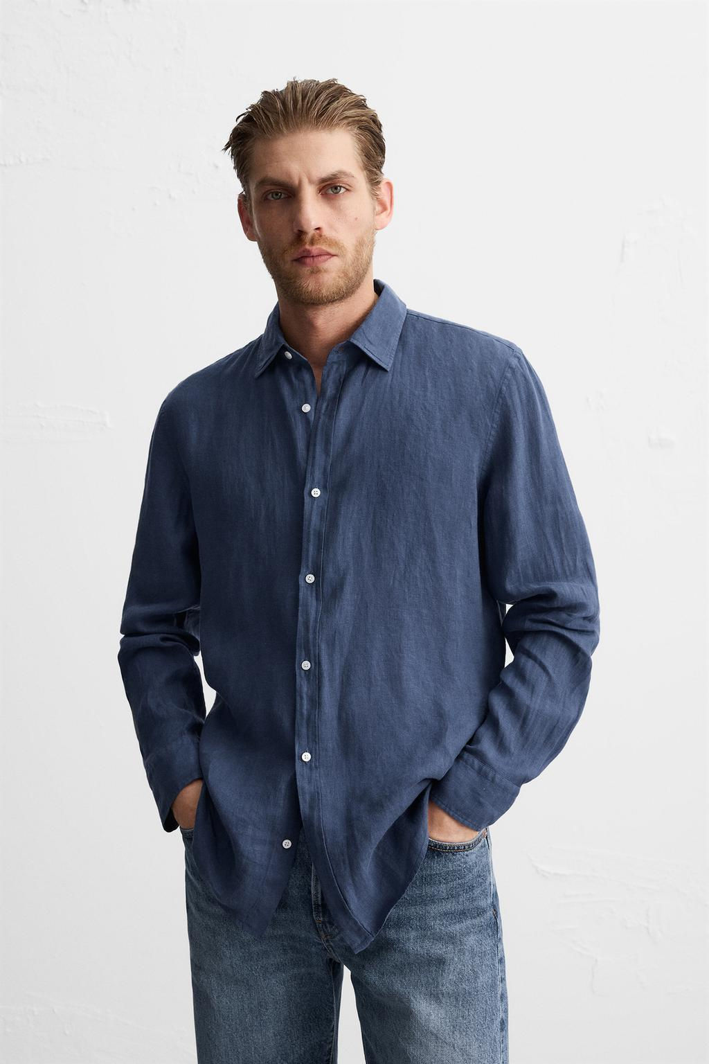 100% LINEN SHIRT - Zara фото 19