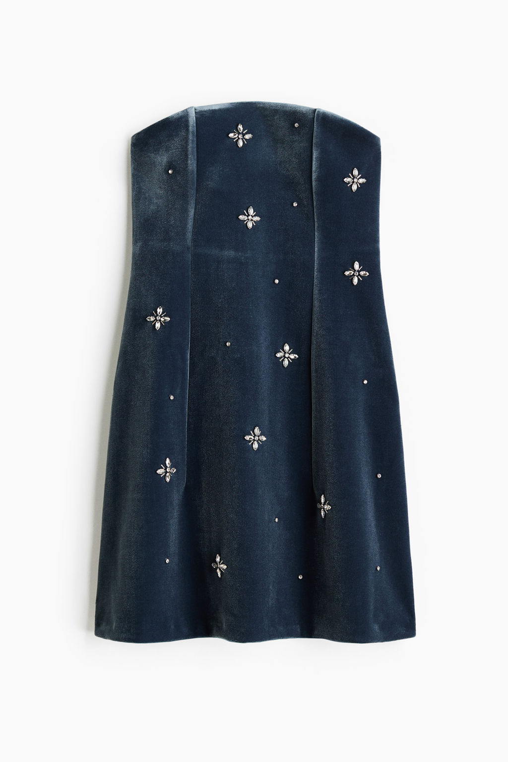 Vestido de velour con detalles decorativos