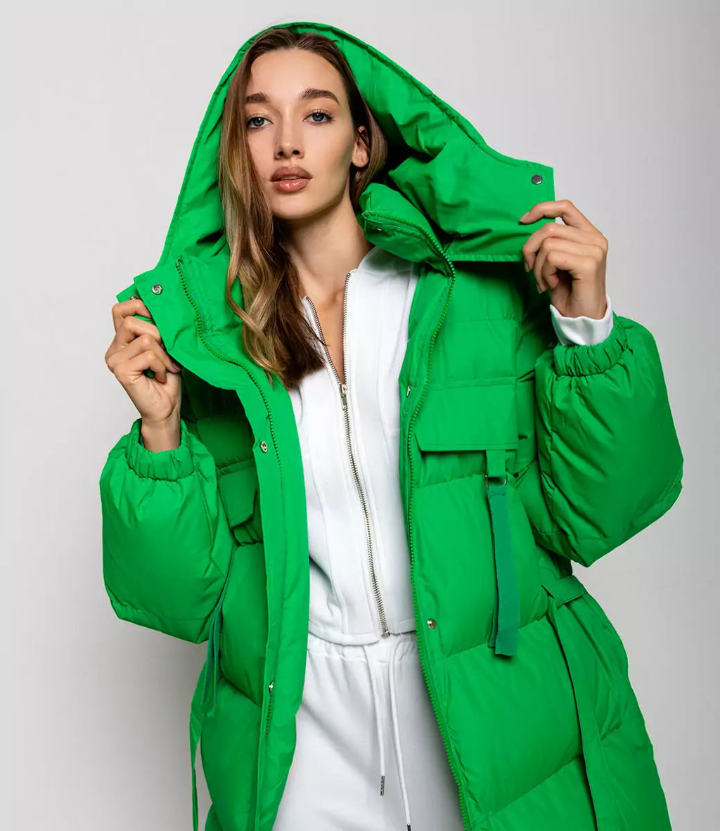 Пальто #КТ8255, зеленый - Dommod фото 5