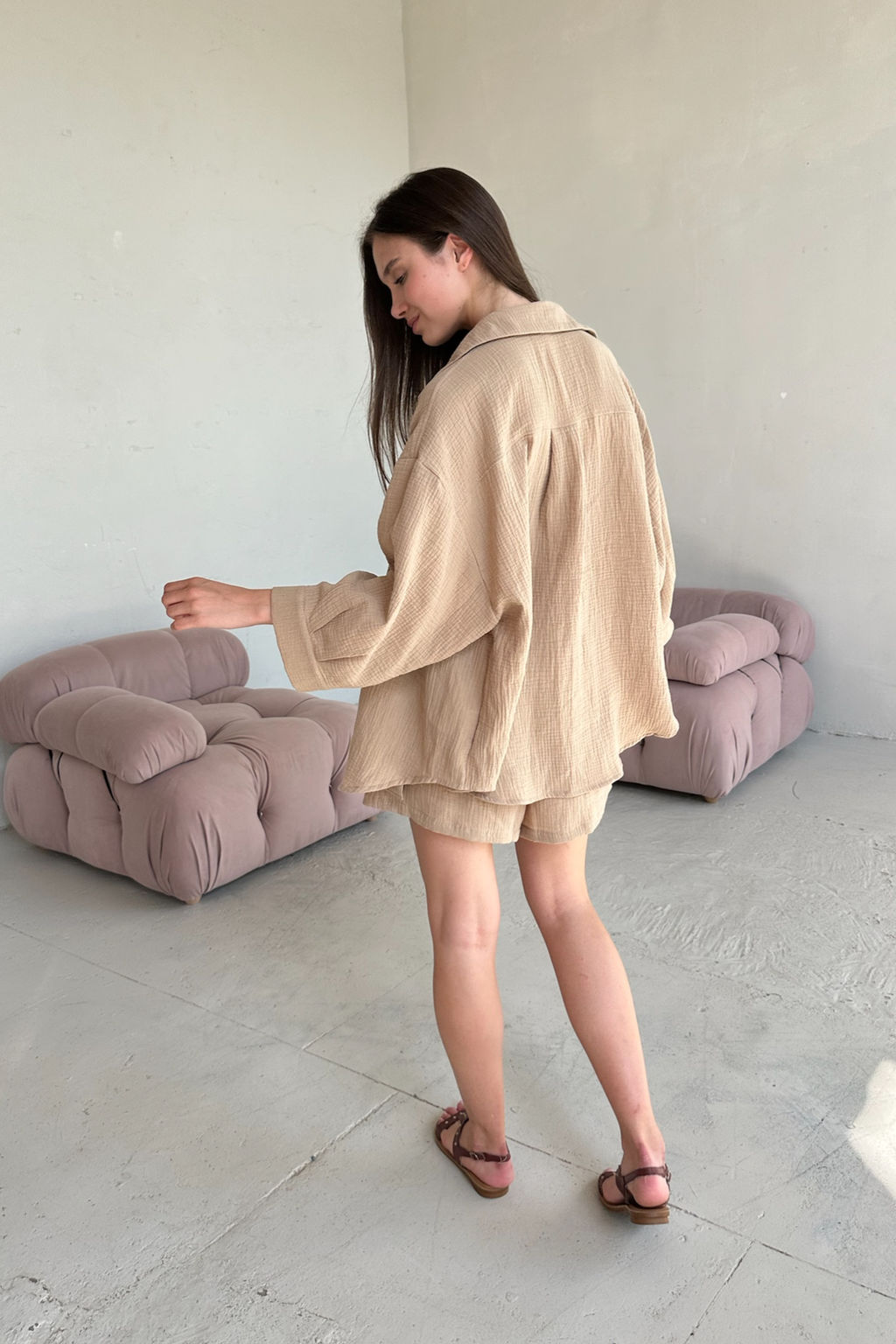 Костюм муслин SET019/22/Оливка - M&G all natural фото 4