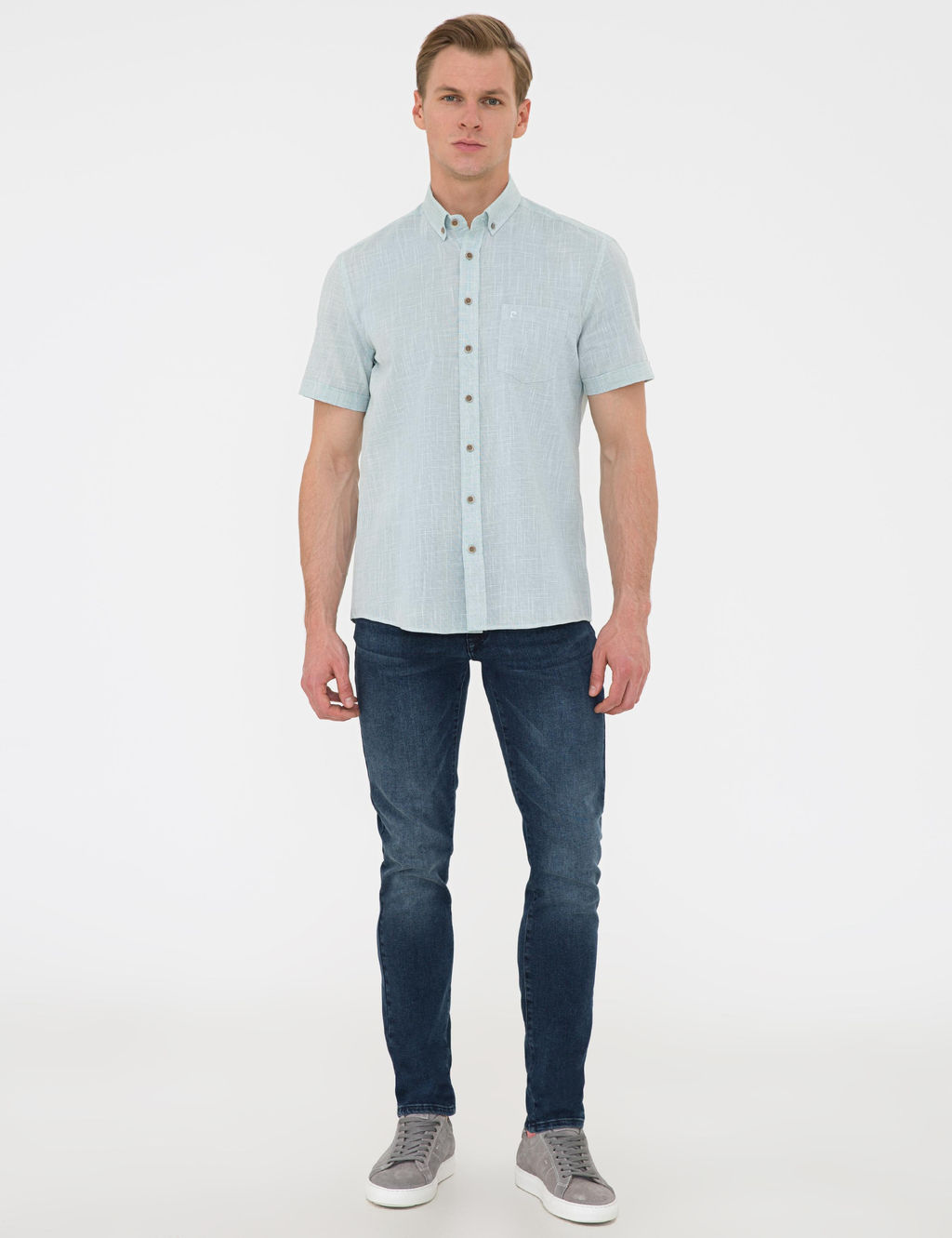 Ye_il Regular Fit K_sa Kollu G_mlek - Pierre cardin фото 4
