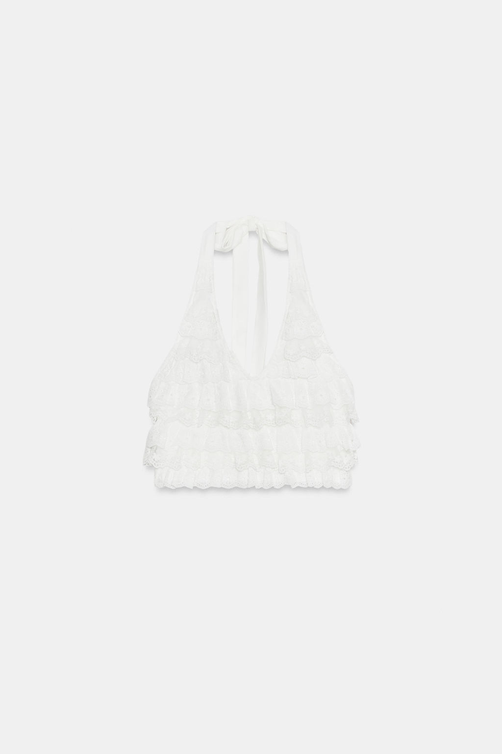 TOP HALTER VOLANTES / Blanco - Zara фото 7