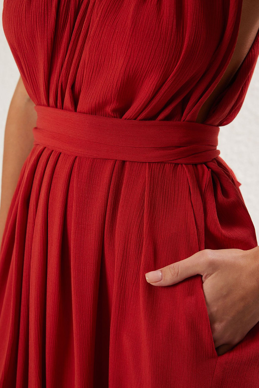 Kiremit Dokuma Buzgulu Maxi Plaj Elbise TBESS25EL00086 - Trendyolmilla фото 8