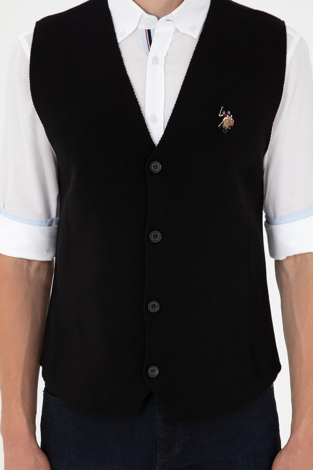 Мужской черный трикотажный кардиган Неожиданная скидка в корзине - U.s. polo assn фото 6