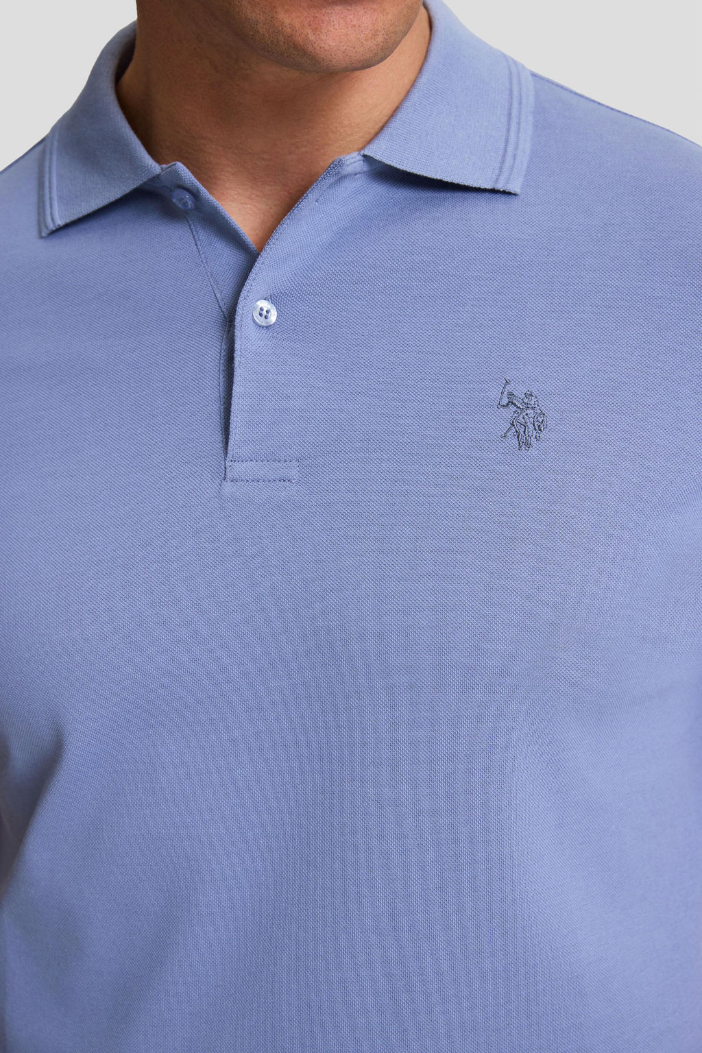 Erkek _ndigo Regular Fit Polo Yaka Basic Ti__rt - U.s. polo assn фото 6
