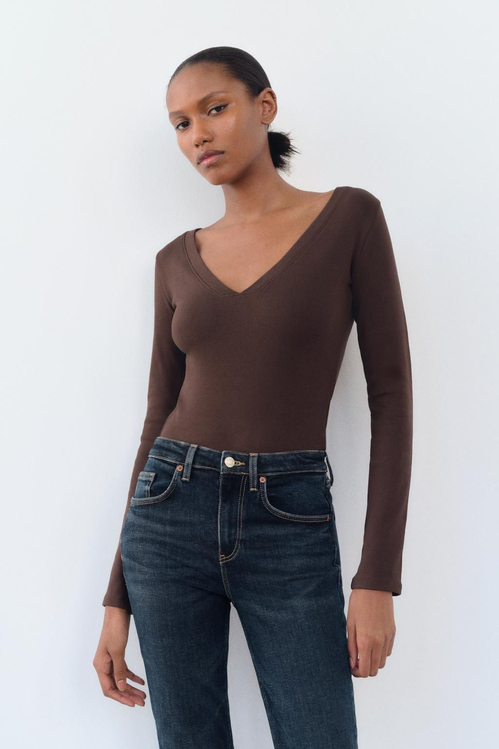 TRF CROPPED FLARE HIGH-WAIST JEANS - Zara фото 40