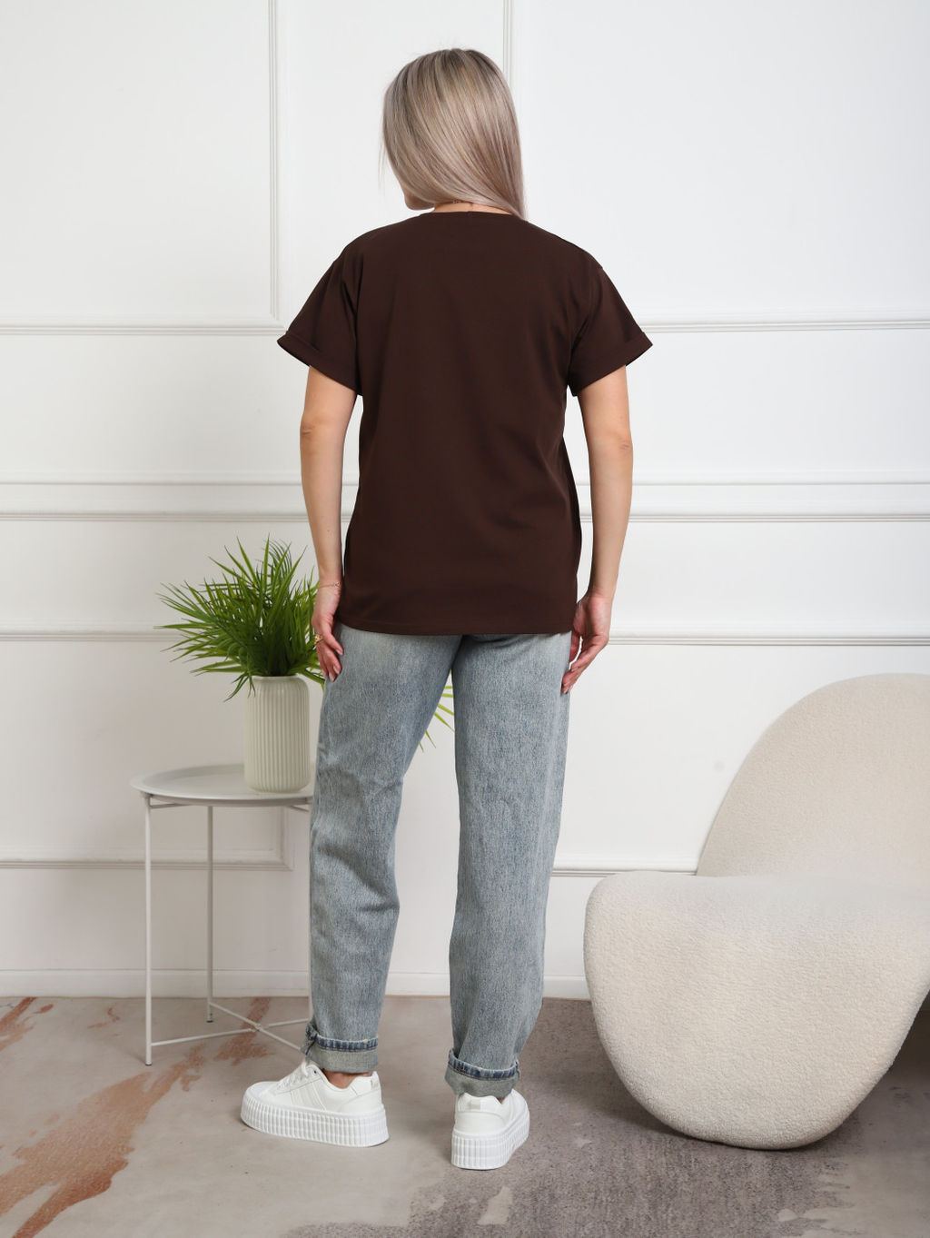 Футболка Хлопок 95%, лайкра 5% Классика аква - Ивассорти фото 62