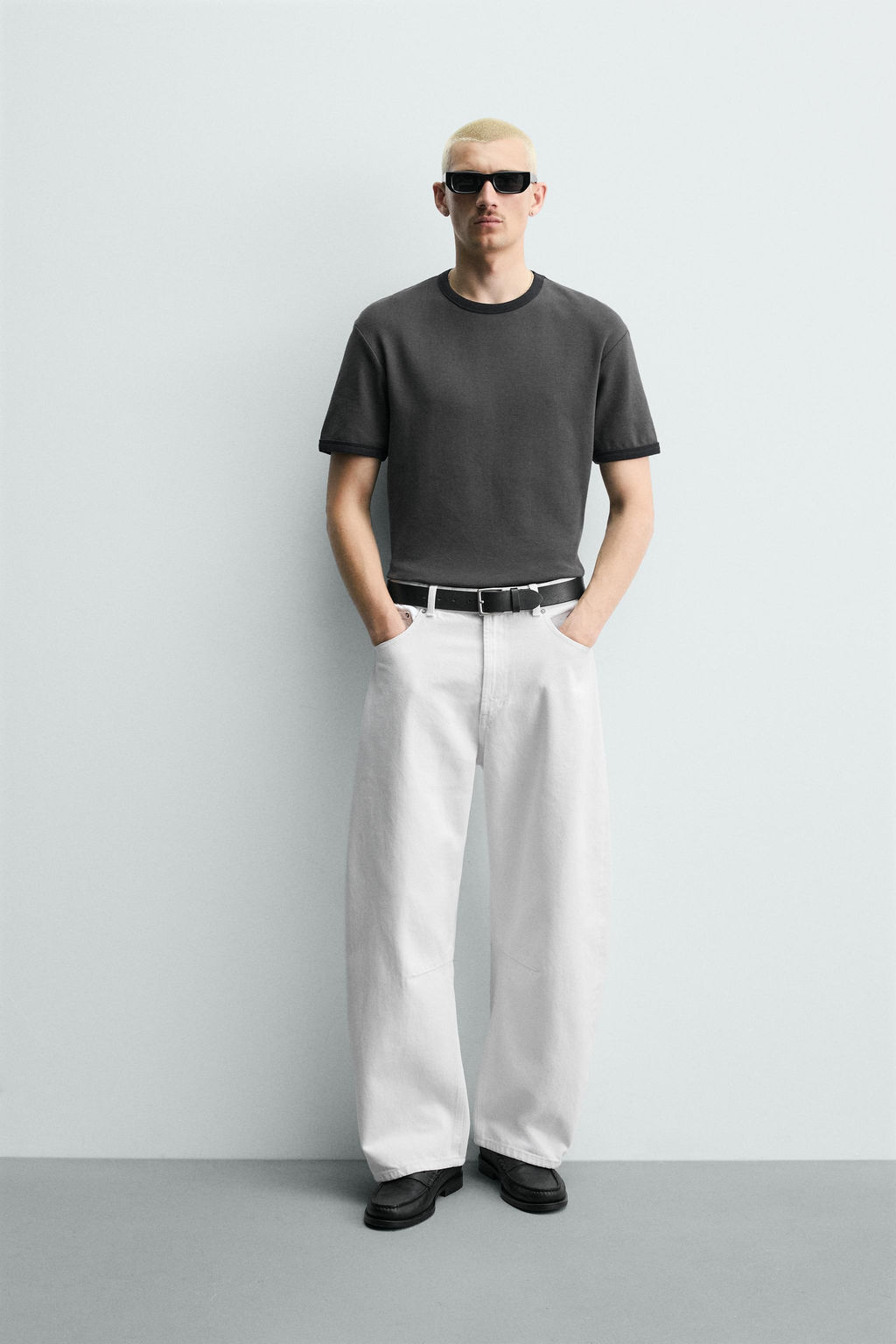 PANTAL?N BARREL FIT / Blanco