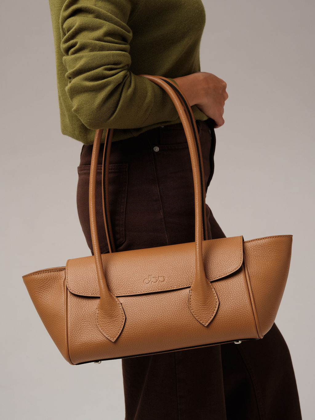 Кожаная сумка Viki DBR 31341 оранжевый миндаль фото 7