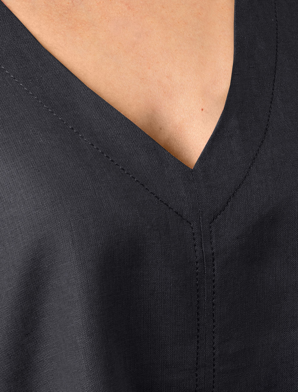 Свободная блузка-топ без застежки изо льна - Vilatte фото 2