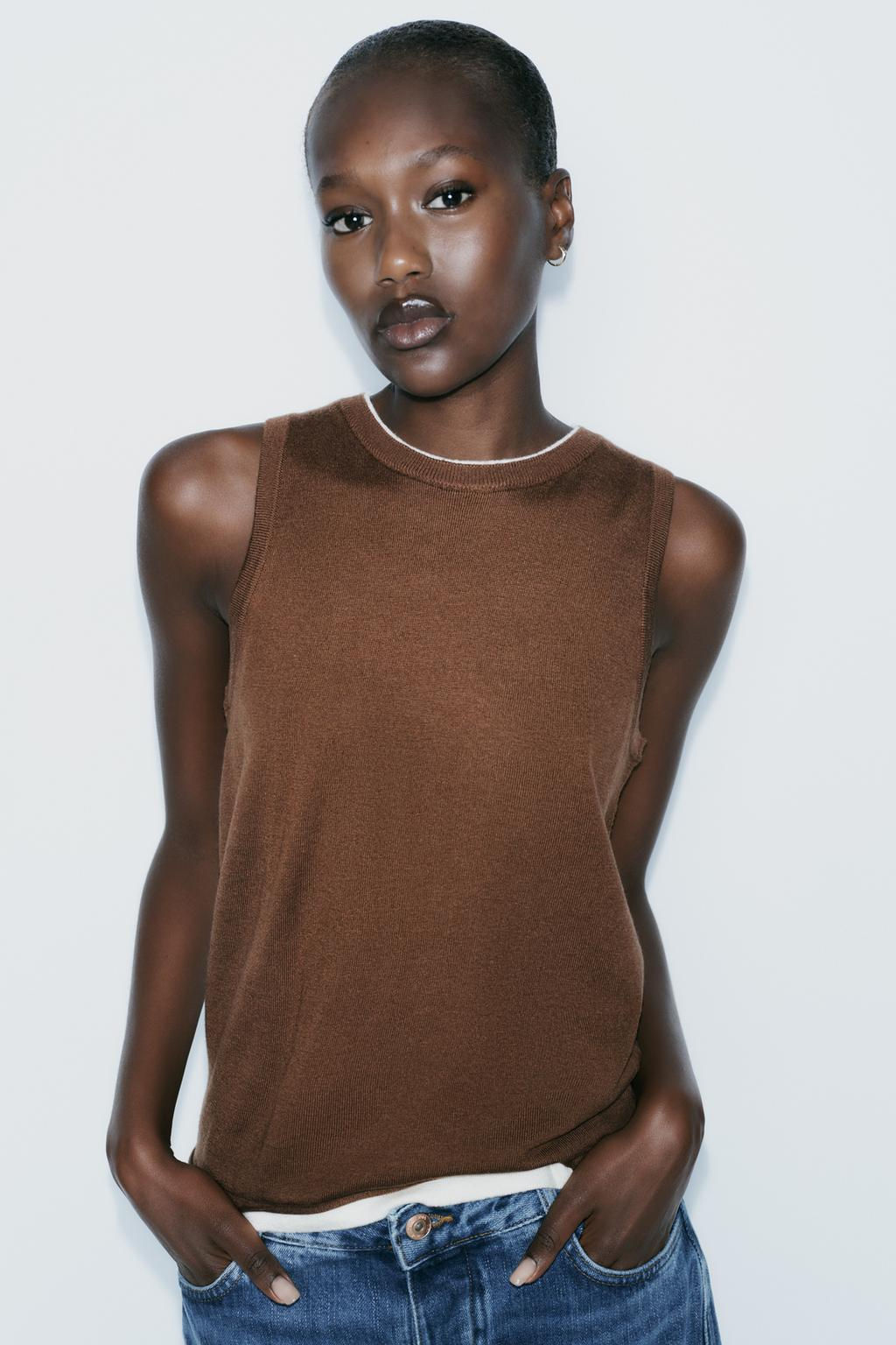 KNIT TOP WITH CONTRAST TRIMS - Zara фото 2