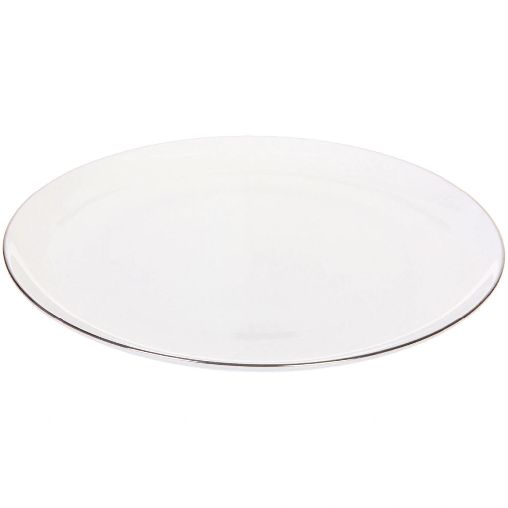 Тарелка фарфоровая "White magic Silver" 26см