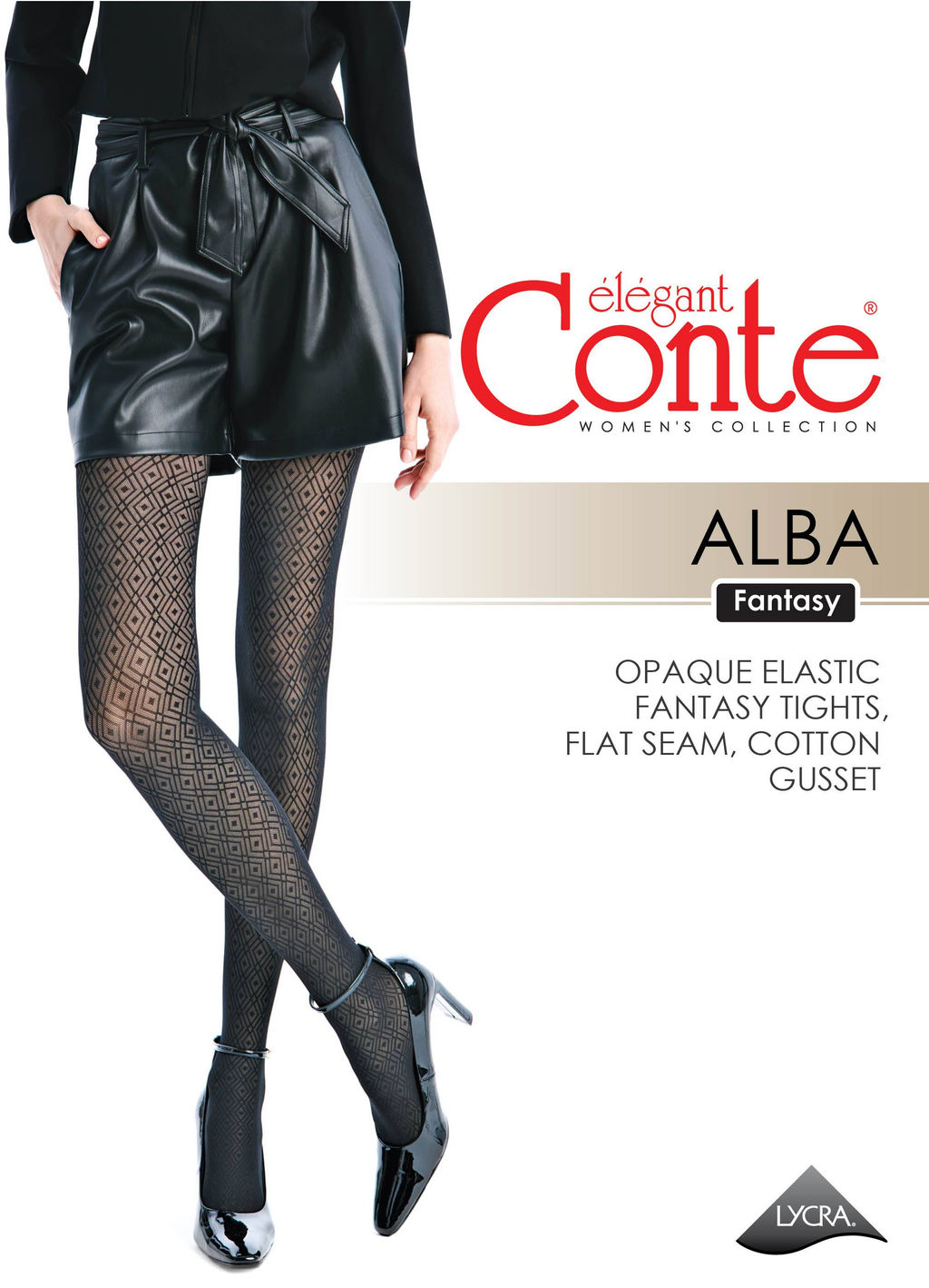 Колготки фантазийные CONTE Колготки с геометрическим рисунком ALBA nero - Conte elegant фото 4