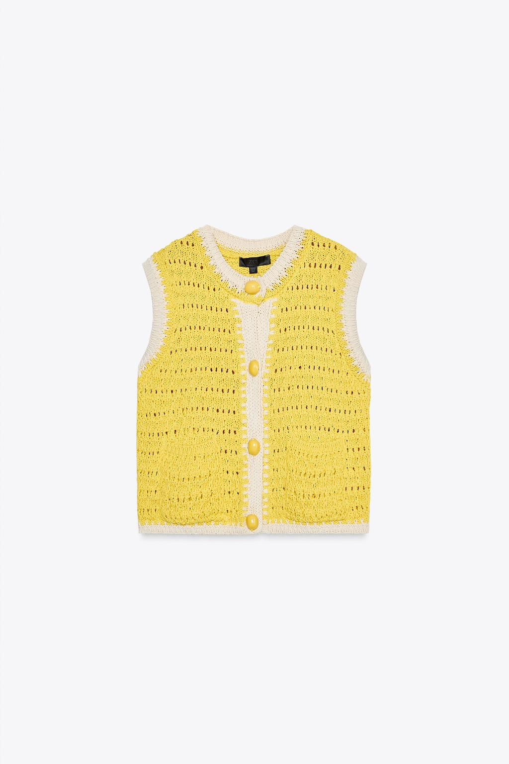 OVERSIZED BUTTON KNITTED WAISTCOAT TOP - Zara фото 5