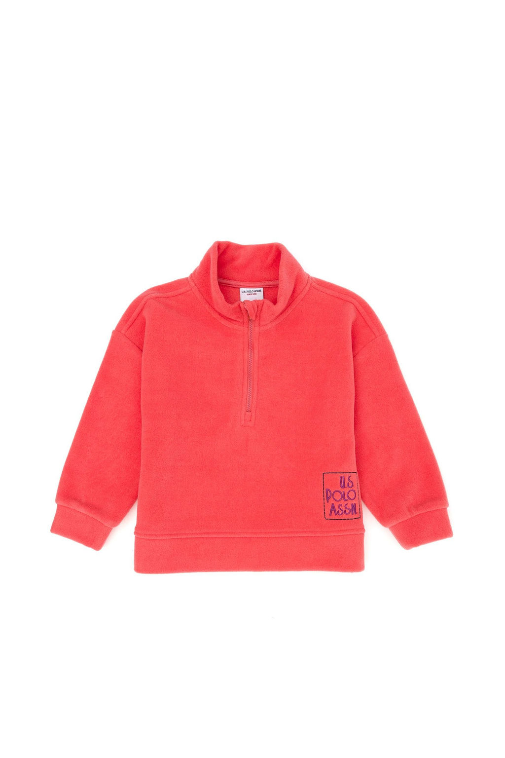 U. S. Polo Assn Розовый флисовый свитшот с воротником-поло для девочек