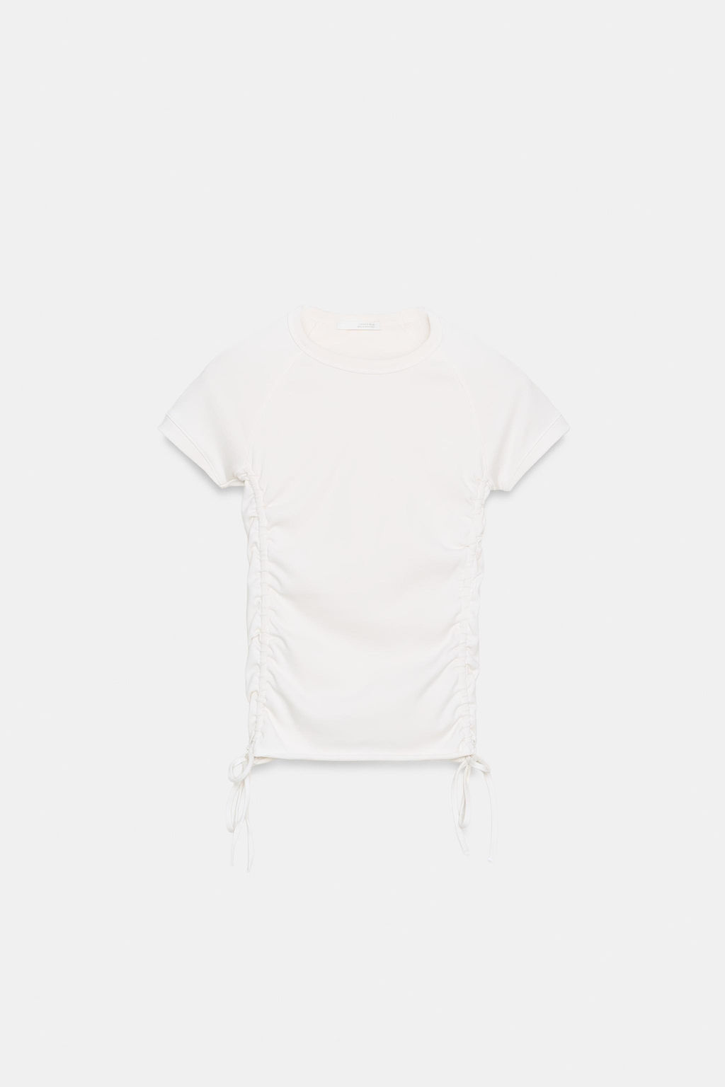 CAMISETA FRUNCES AJUSTABLES / Crudo - Zara фото 3