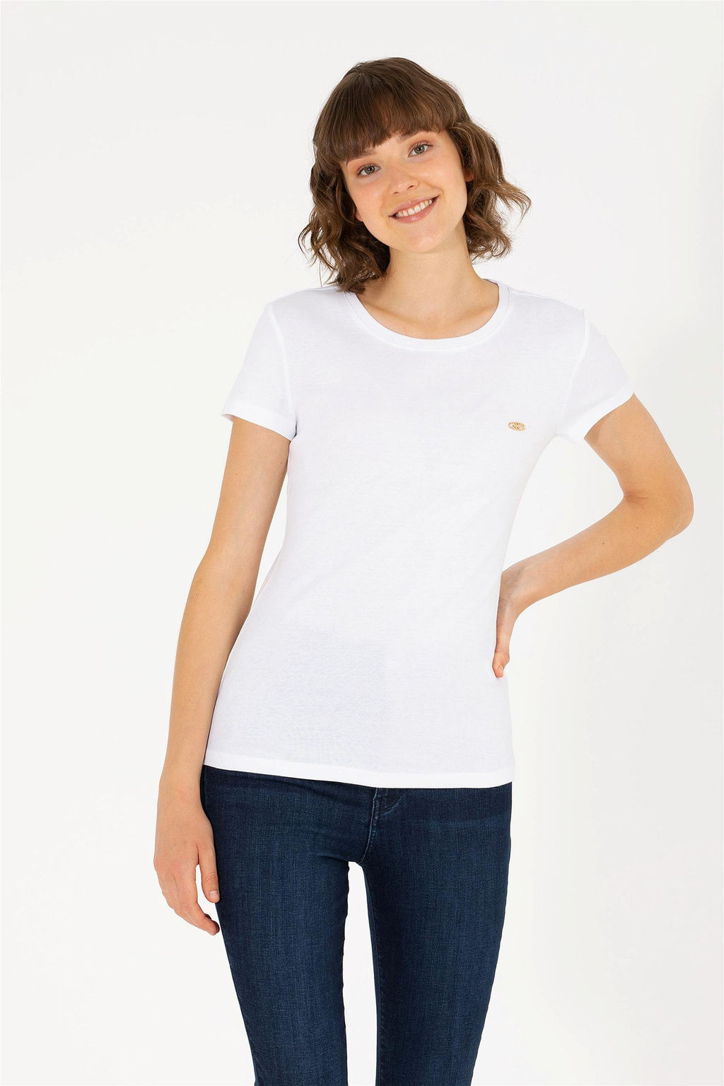 Женская белая футболка с круглым вырезом Неожиданная скидка в корзине - U.s. polo assn фото 4