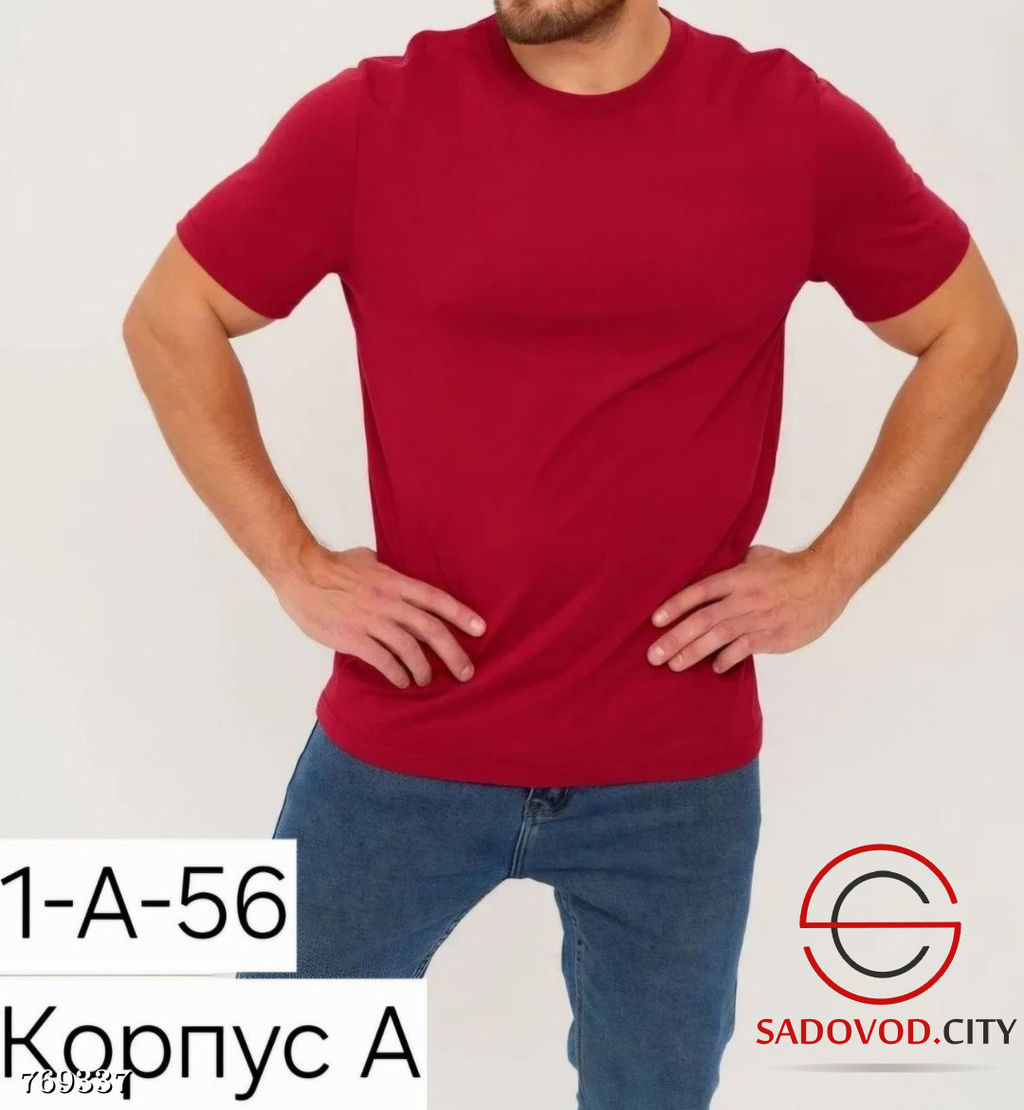 Однотонная футболка мужская - Bruno фото 7