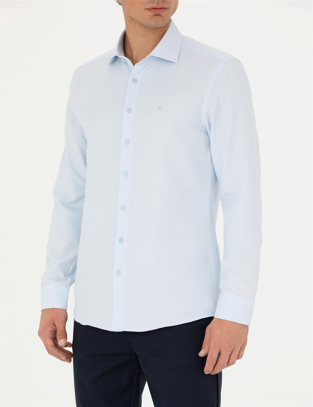 A__k Mavi Slim Fit Uzun Kollu G_mlek - Pierre cardin фото 6