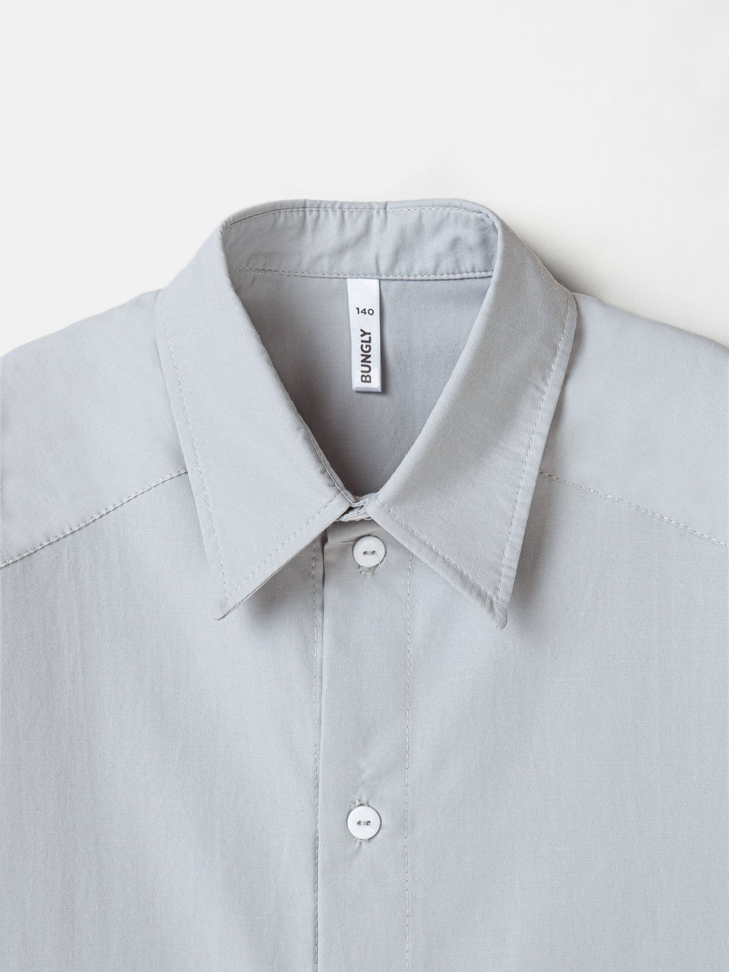 Рубашка оверсайз с коротким рукавом Серая 7+ - Bungly фото 3
