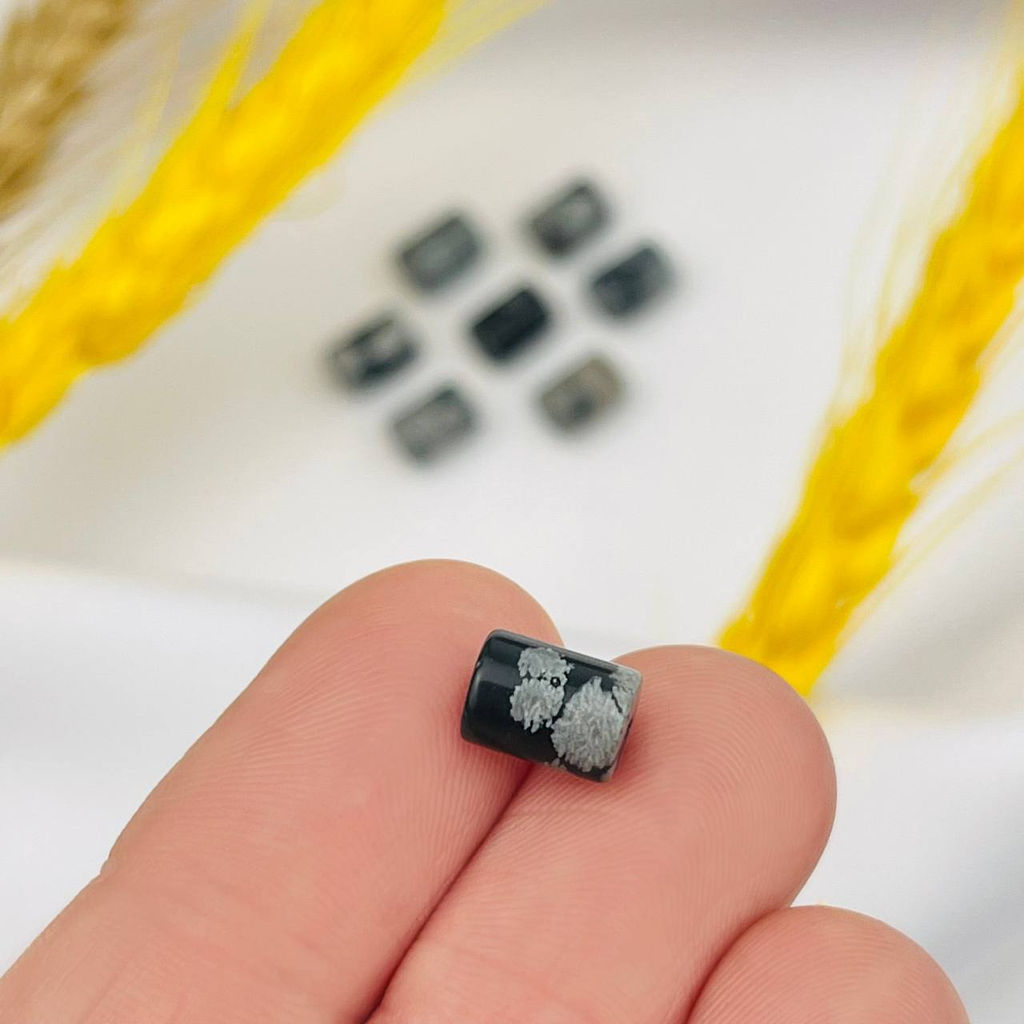 Бусины для украшений из снежного Обсидиана (10 шт)