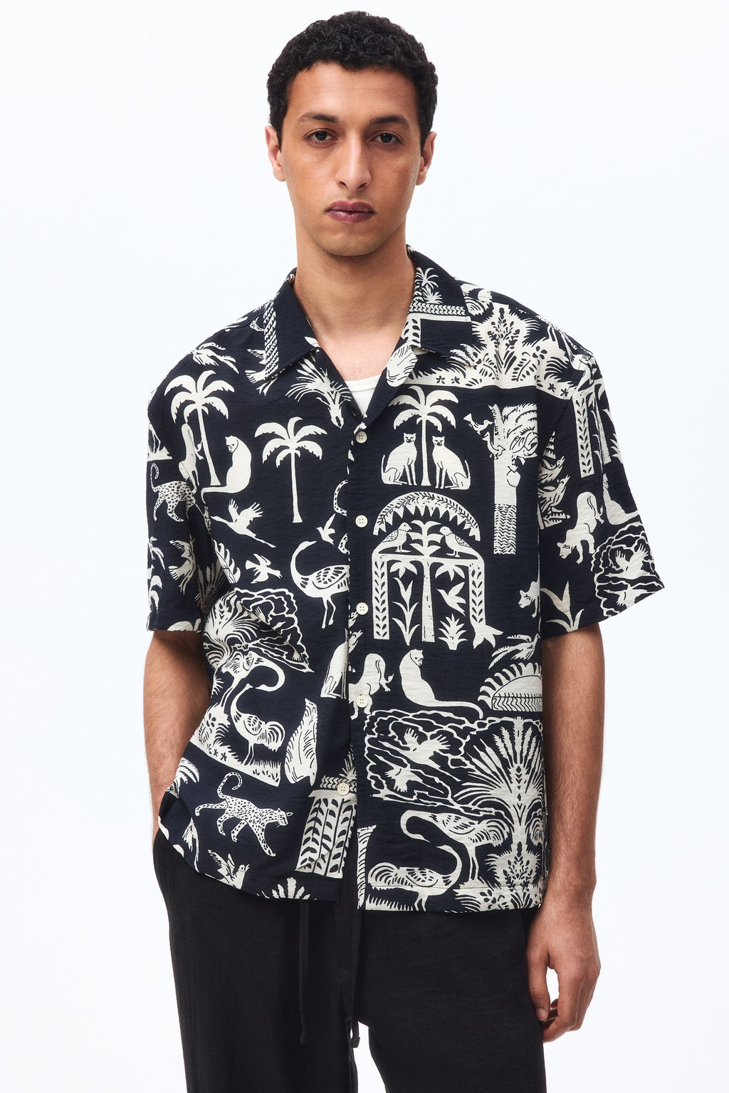 Camisa resort estampada Relaxed Fit - H&m фото 3